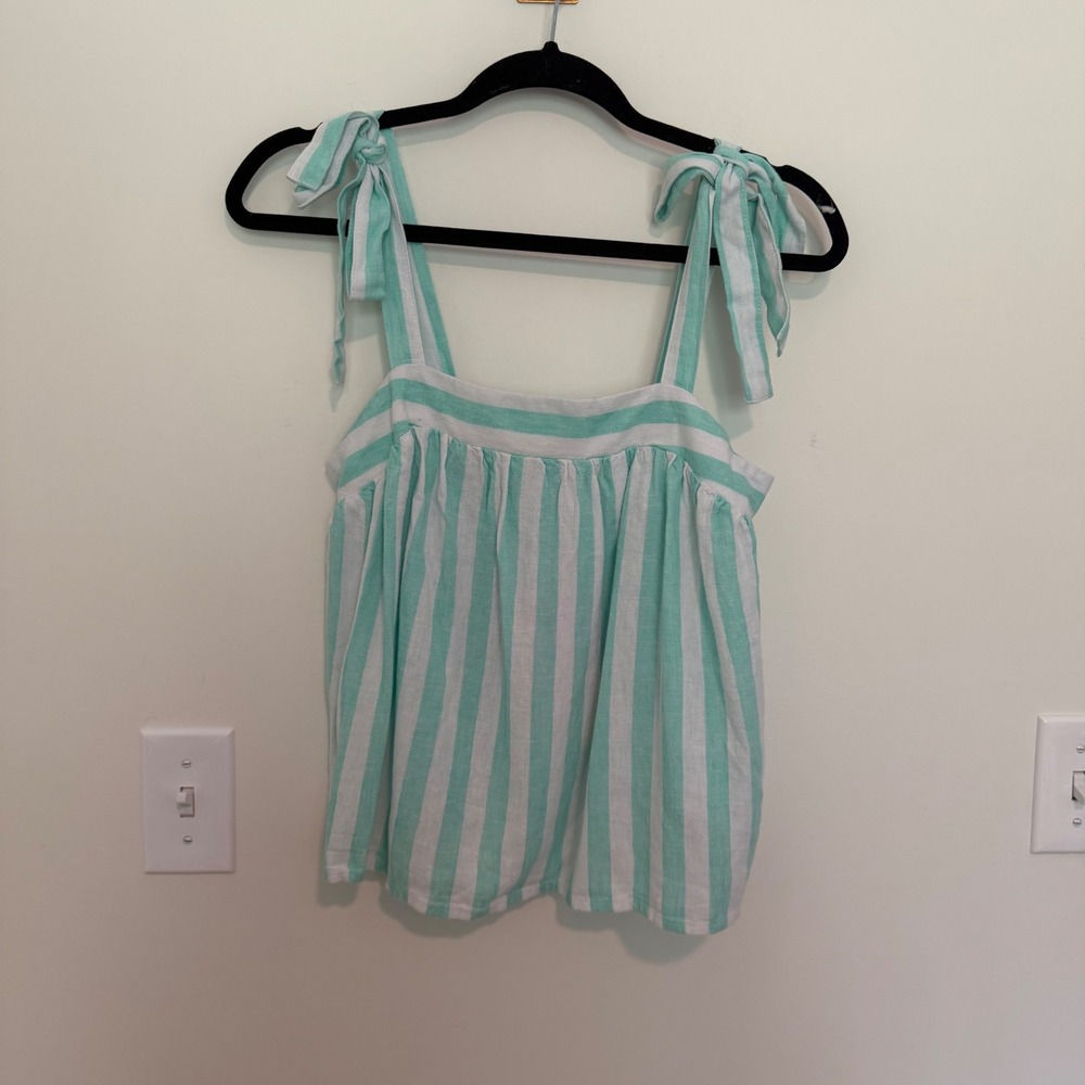 Stoney Clover Lane x Target Mint Green Striped Tie Shoulder Camisole Top XS NEW